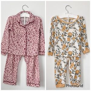 Set of 2 EUC Toddler Girl 4T Floral Designer Pajamas